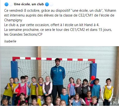 Action “Une école, un club”