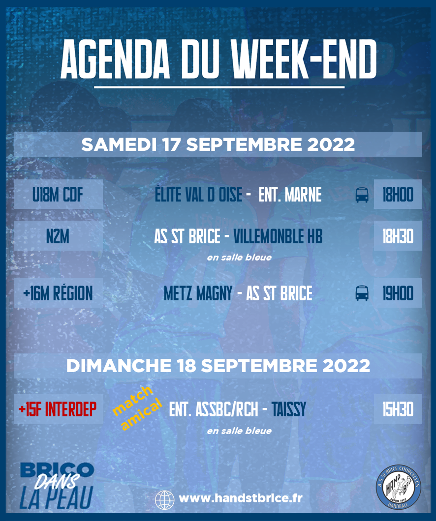 Agenda Brico des 17 & 18 Sept. 2022