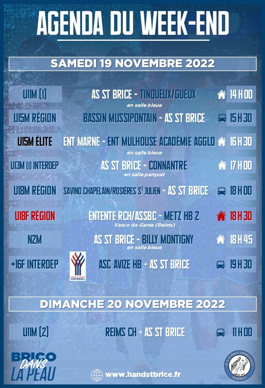 Agenda Brico des 19 & 20 Nov. 2022